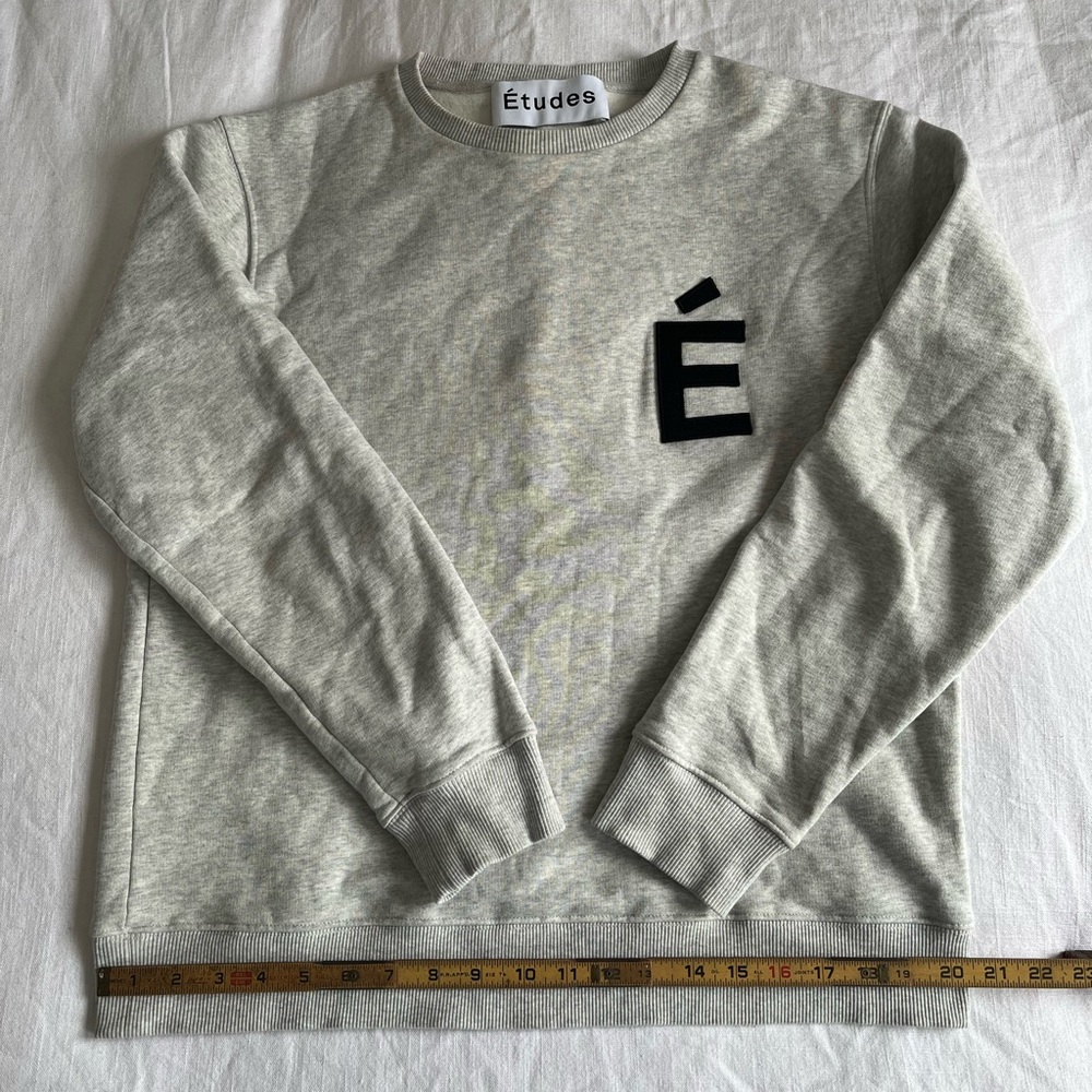 Etudes Studio Crewneck Sweatshirt E Emblem Grey Organic Cotton M Streetwear